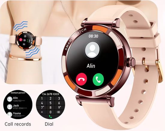 TiZOOP Reloj Inteligente Redondo HD de 3.23 cm para Mujeres